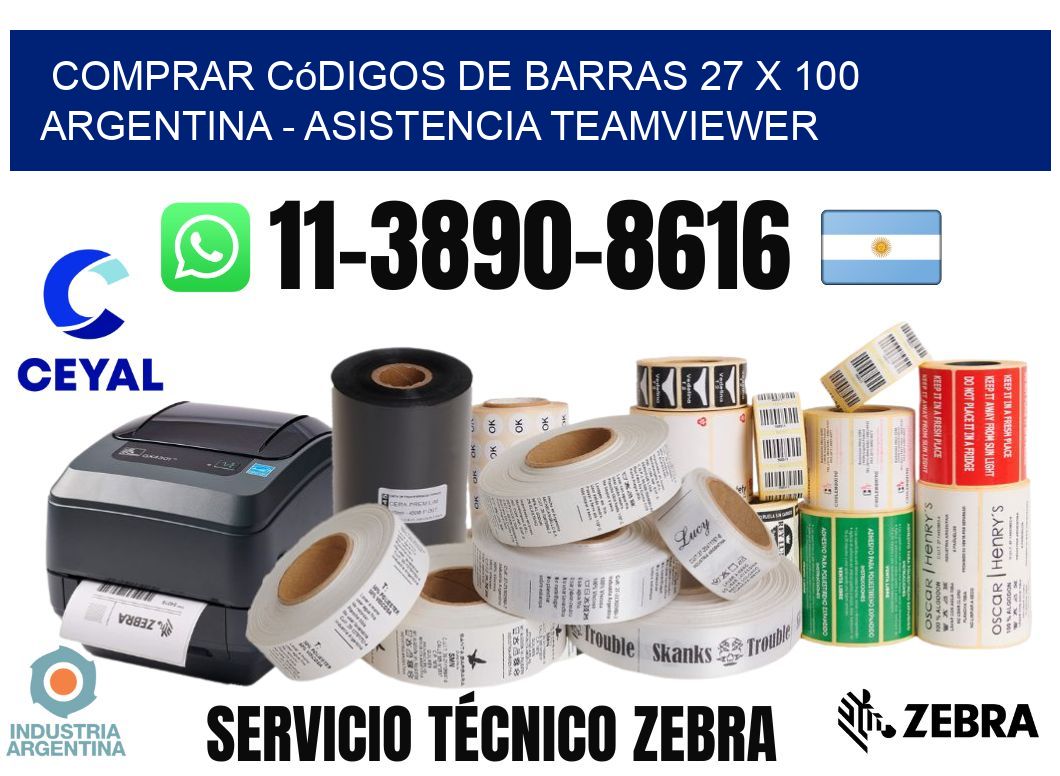 Comprar códigos de barras 27 x 100 argentina - asistencia teamviewer