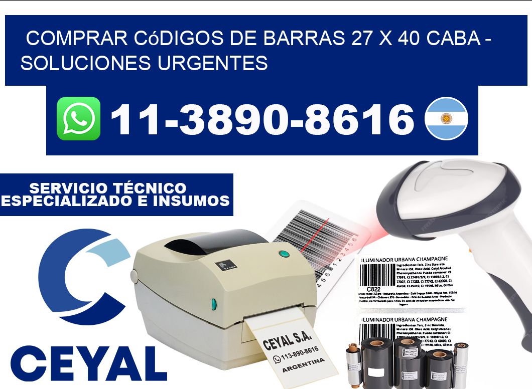Comprar códigos de barras 27 x 40 CABA - soluciones urgentes