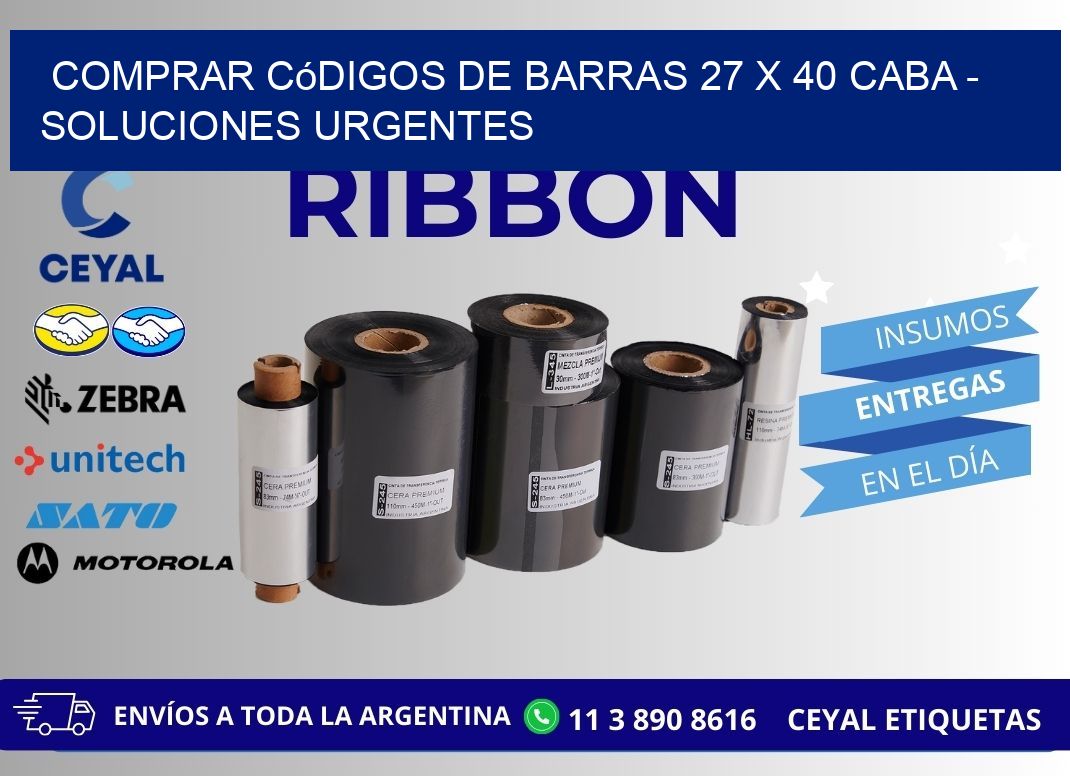 Comprar códigos de barras 27 x 40 CABA - soluciones urgentes