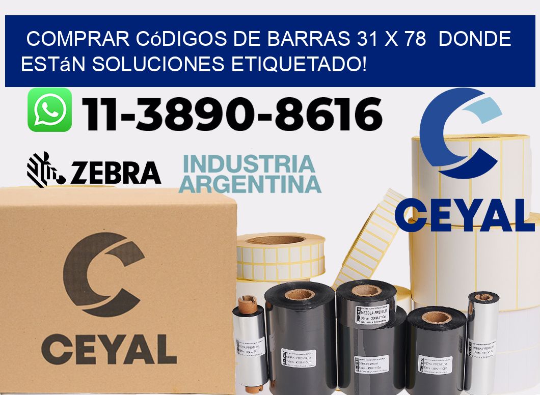 Comprar códigos de barras 31 x 78  donde están soluciones etiquetado!