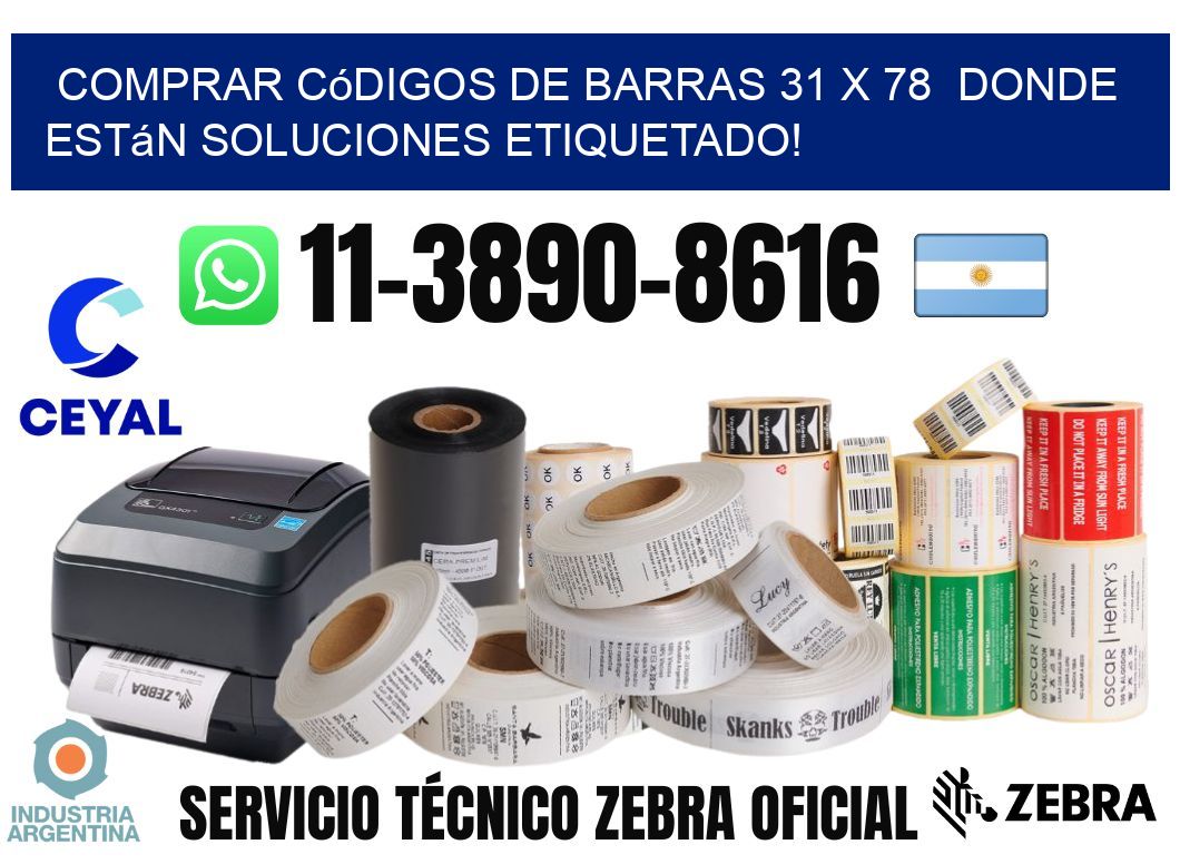 Comprar códigos de barras 31 x 78  donde están soluciones etiquetado!