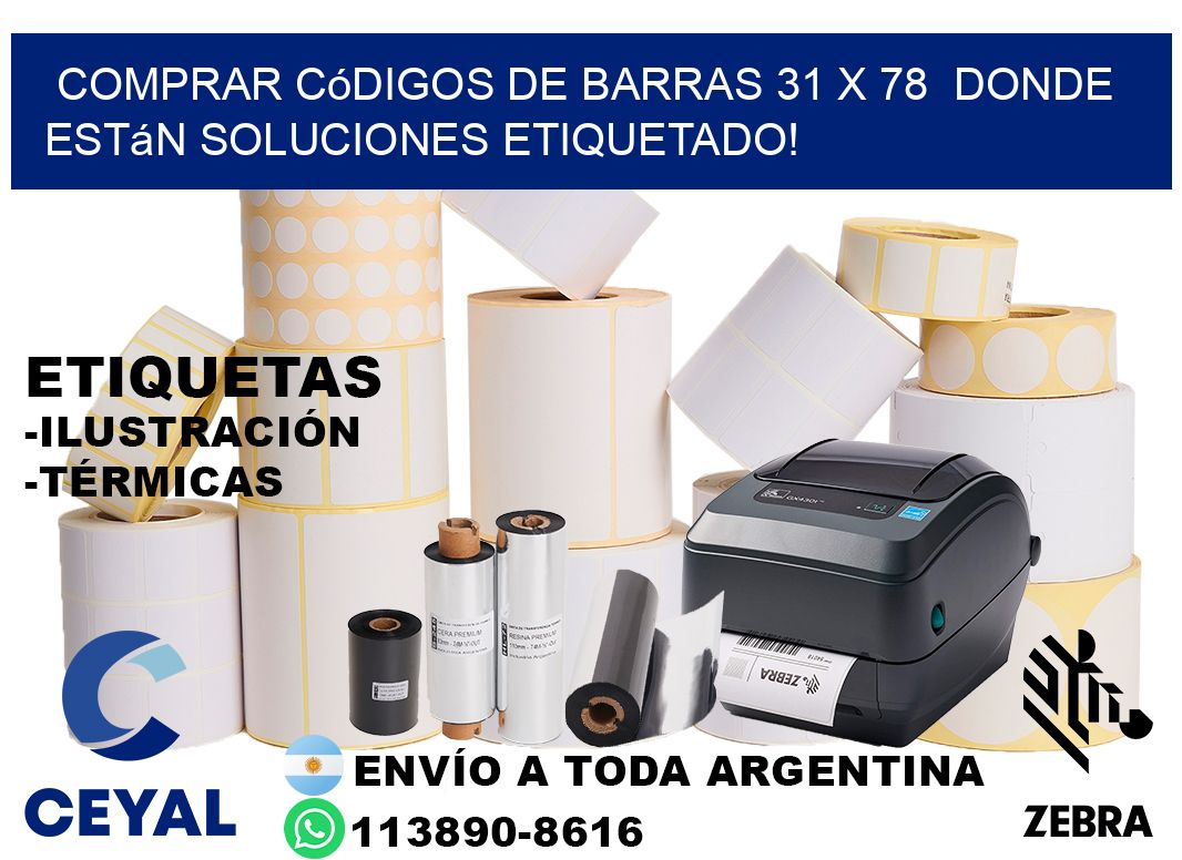 Comprar códigos de barras 31 x 78  donde están soluciones etiquetado!