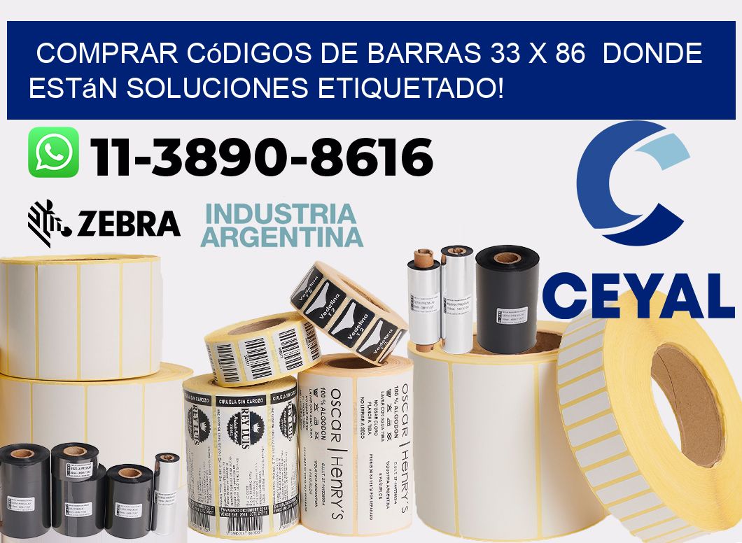 Comprar códigos de barras 33 x 86  donde están soluciones etiquetado!