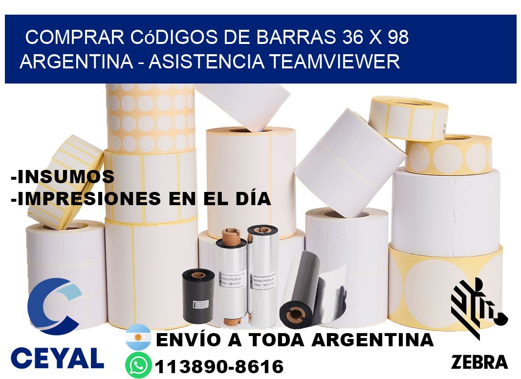 Comprar códigos de barras 36 x 98 argentina - asistencia teamviewer