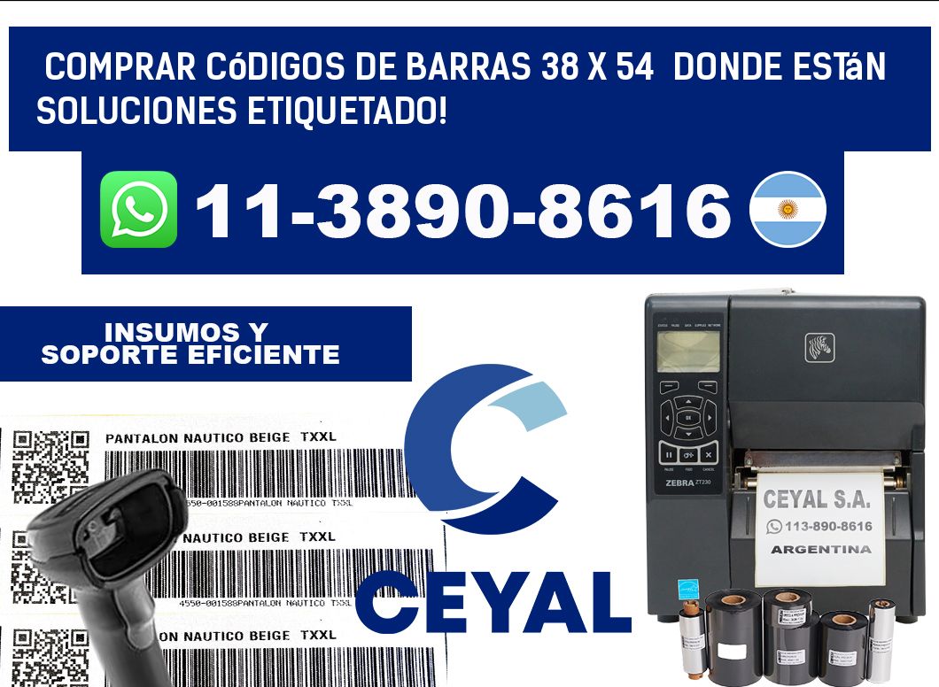 Comprar códigos de barras 38 x 54  donde están soluciones etiquetado!
