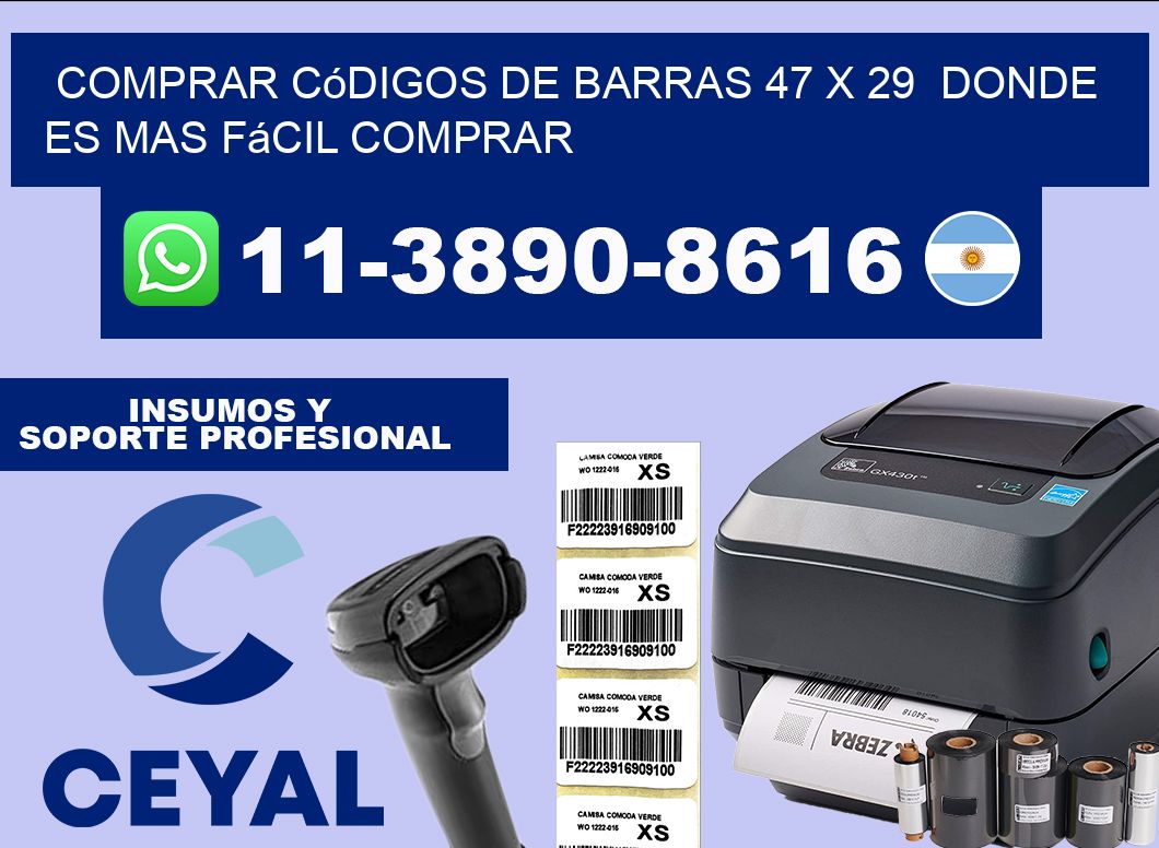 Comprar códigos de barras 47 x 29  Donde es mas fácil comprar
