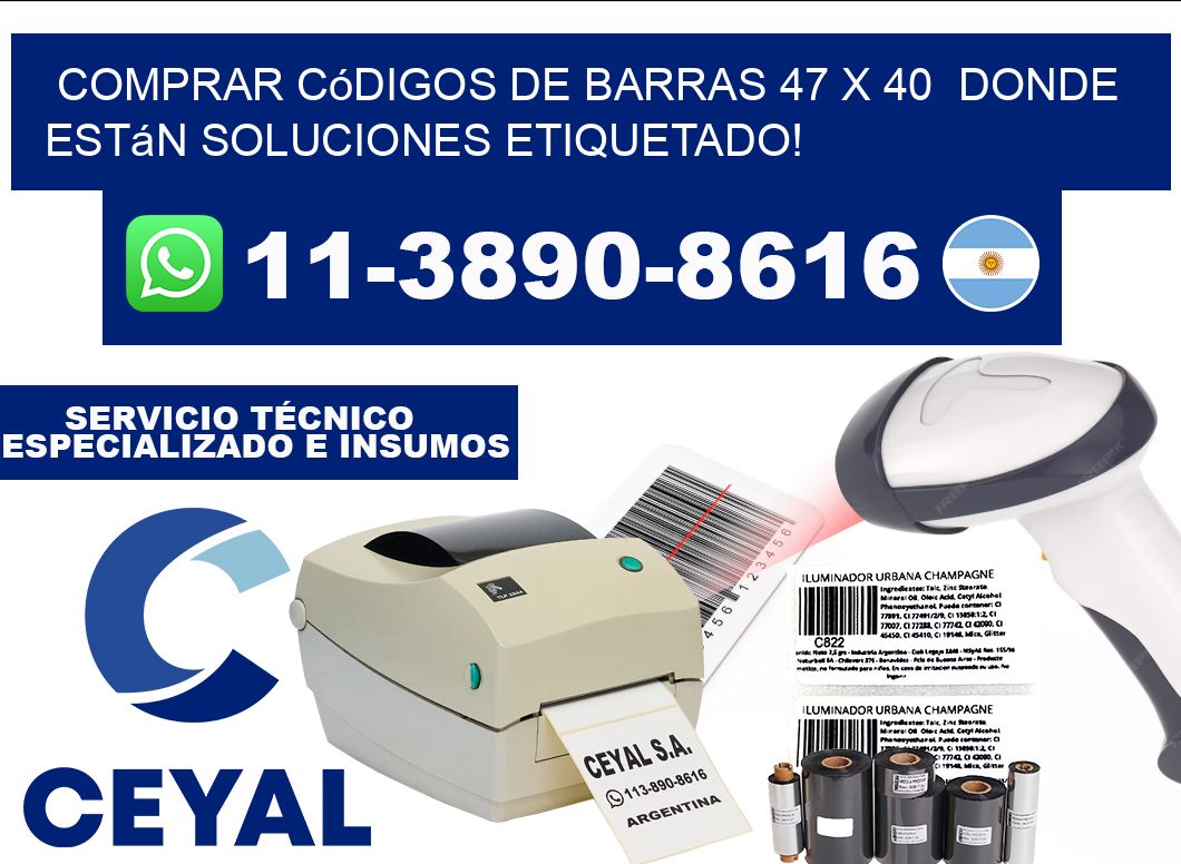 Comprar códigos de barras 47 x 40  donde están soluciones etiquetado!
