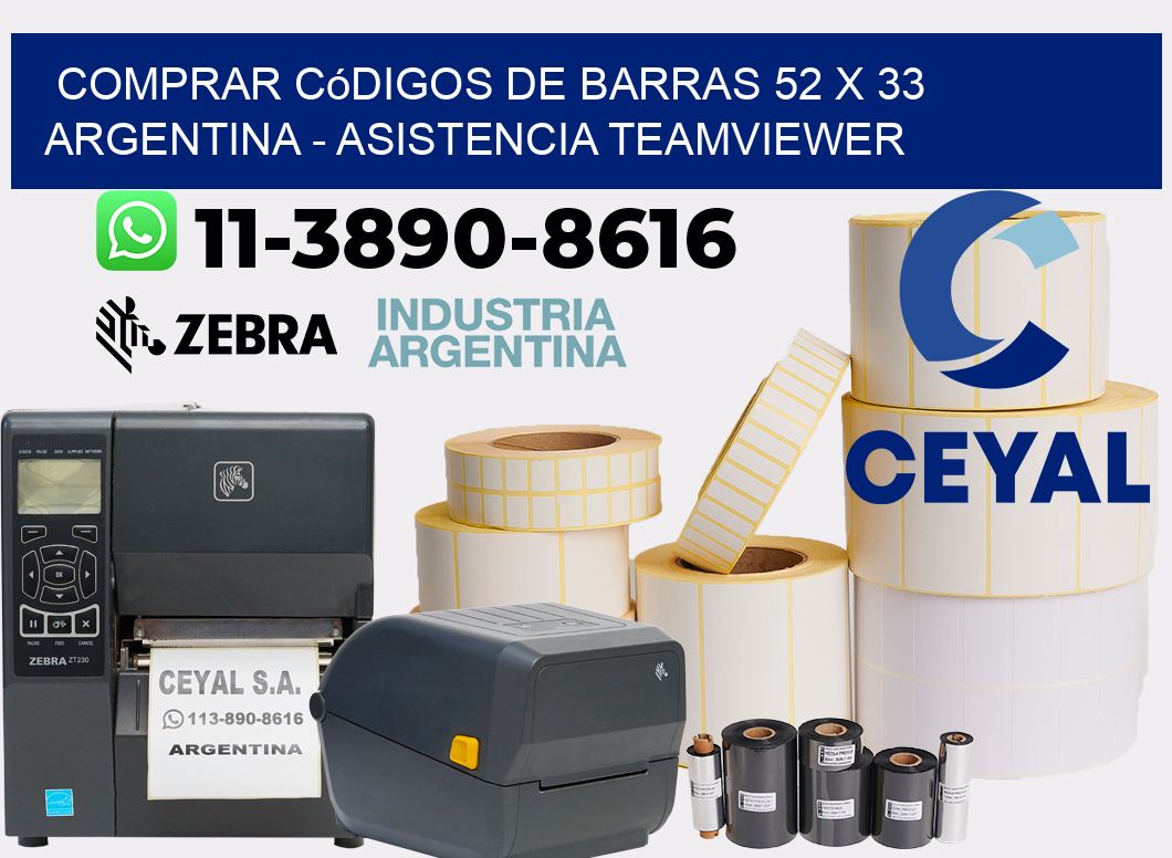 Comprar códigos de barras 52 x 33 argentina - asistencia teamviewer