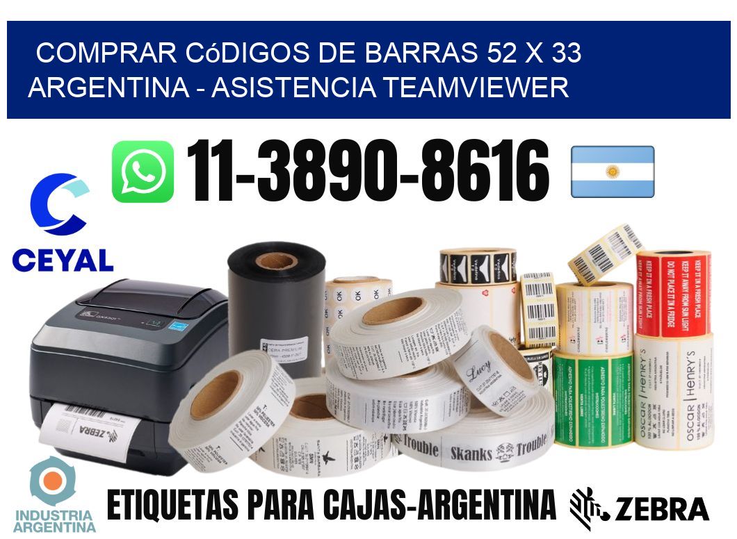 Comprar códigos de barras 52 x 33 argentina - asistencia teamviewer