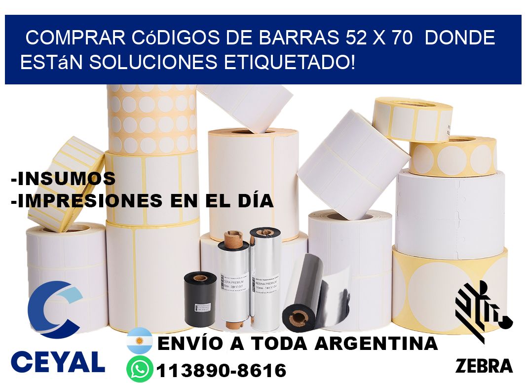 Comprar códigos de barras 52 x 70  donde están soluciones etiquetado!
