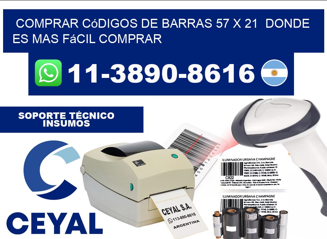 Comprar códigos de barras 57 x 21  Donde es mas fácil comprar