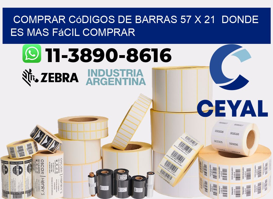 Comprar códigos de barras 57 x 21  Donde es mas fácil comprar