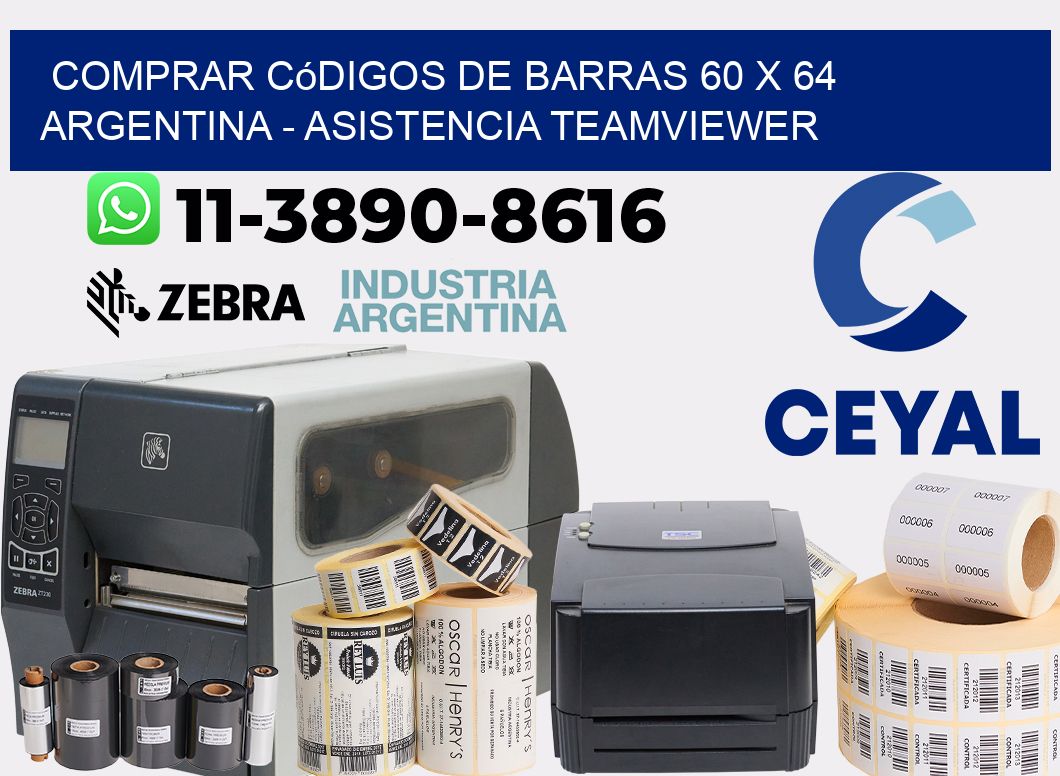 Comprar códigos de barras 60 x 64 argentina - asistencia teamviewer