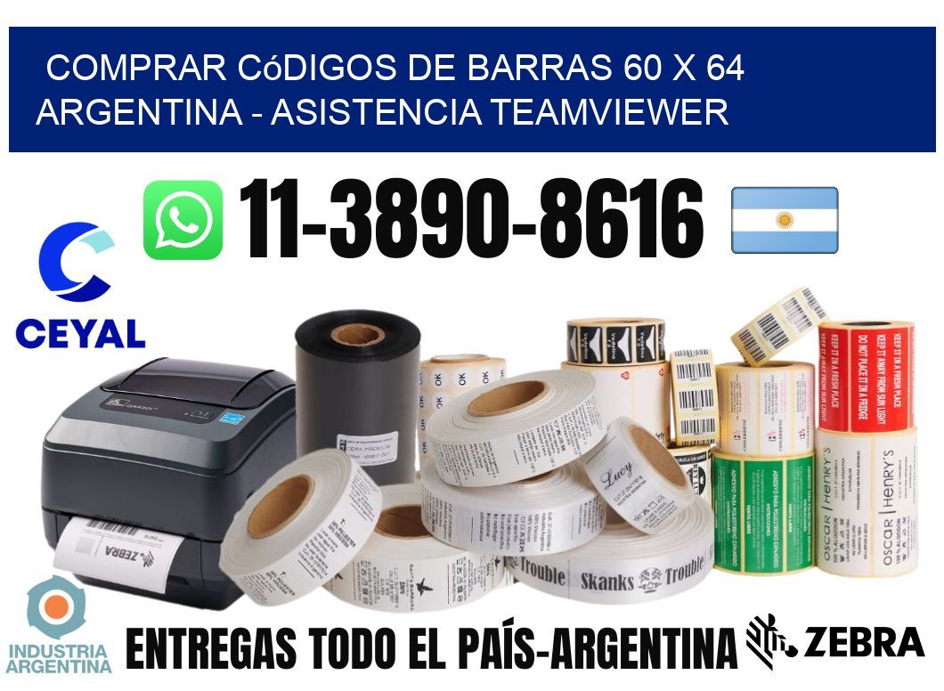 Comprar códigos de barras 60 x 64 argentina - asistencia teamviewer