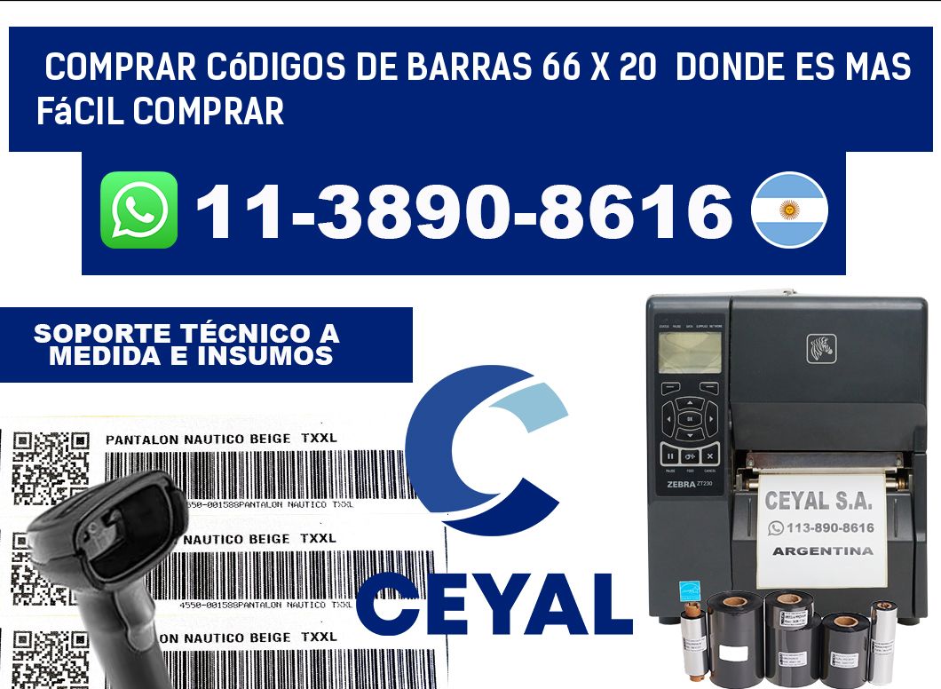 Comprar códigos de barras 66 x 20  Donde es mas fácil comprar