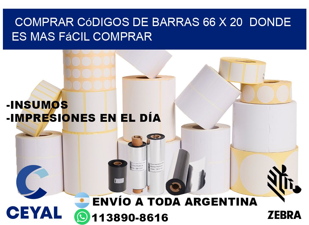 Comprar códigos de barras 66 x 20  Donde es mas fácil comprar