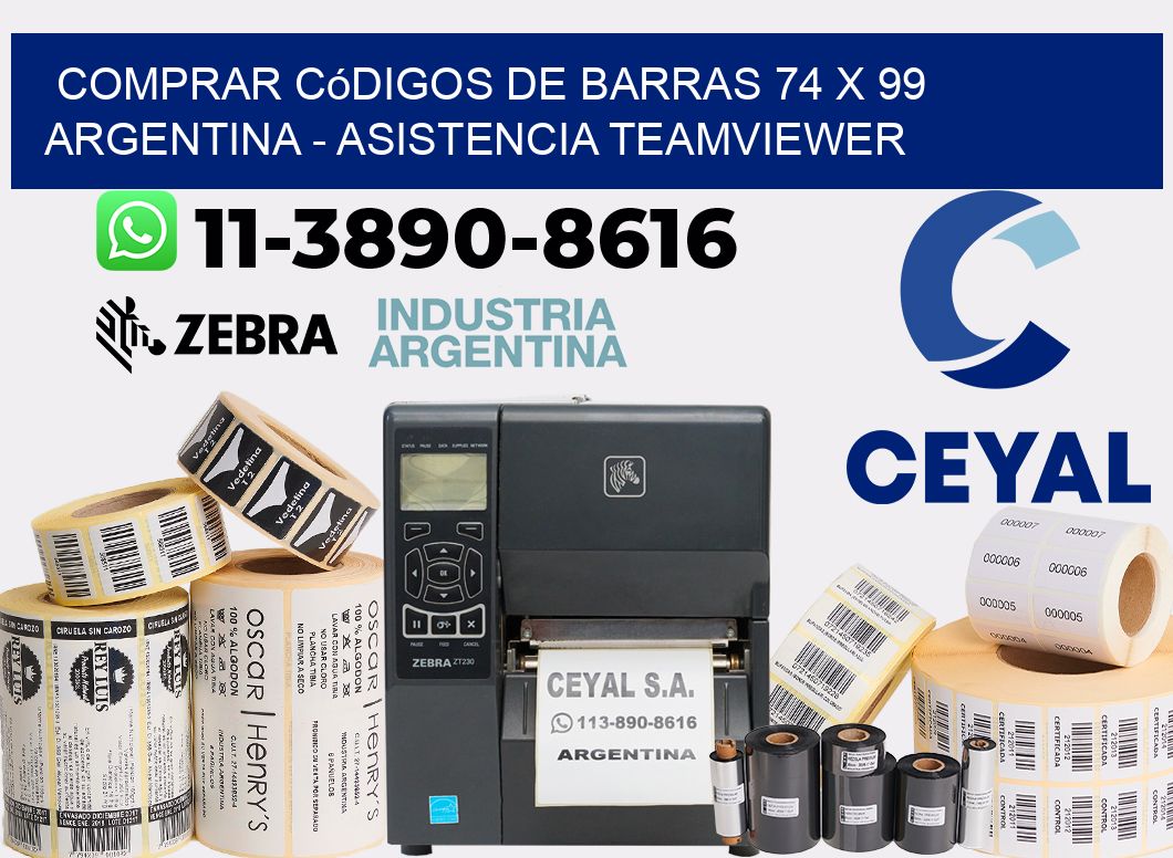 Comprar códigos de barras 74 x 99 argentina - asistencia teamviewer