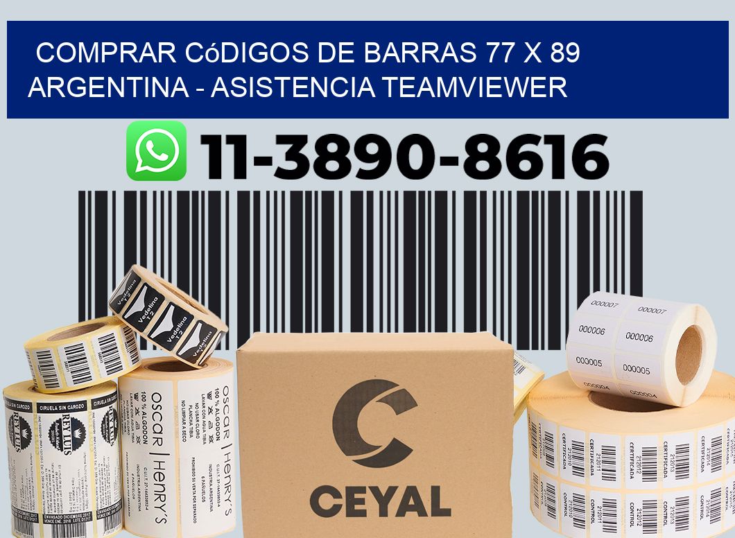 Comprar códigos de barras 77 x 89 argentina - asistencia teamviewer