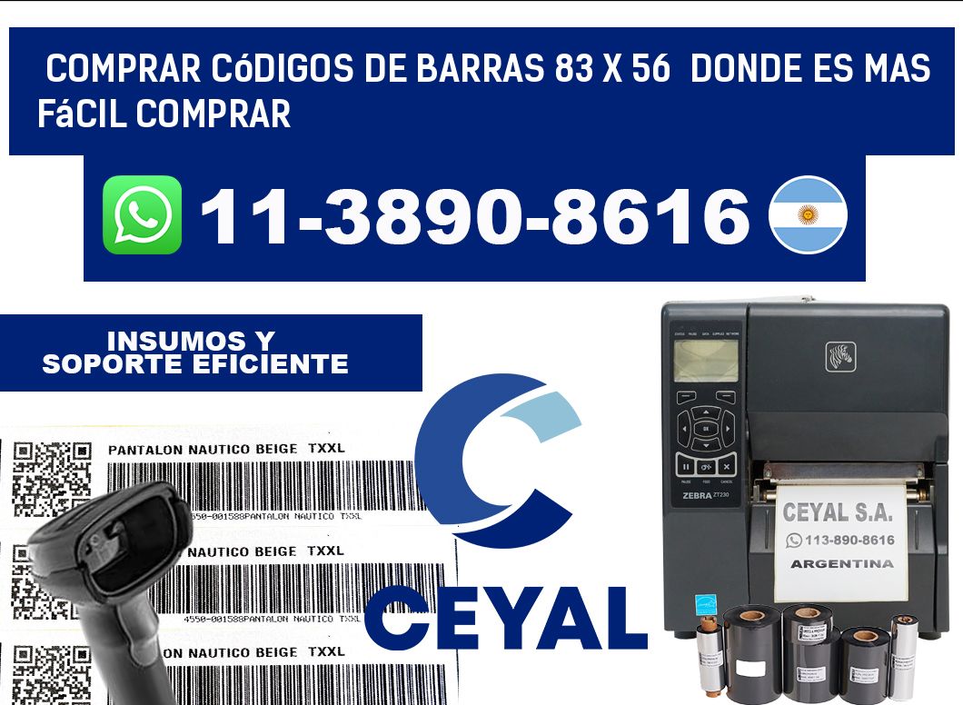 Comprar códigos de barras 83 x 56  Donde es mas fácil comprar