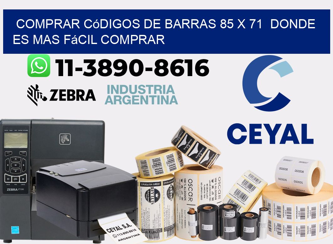 Comprar códigos de barras 85 x 71  Donde es mas fácil comprar