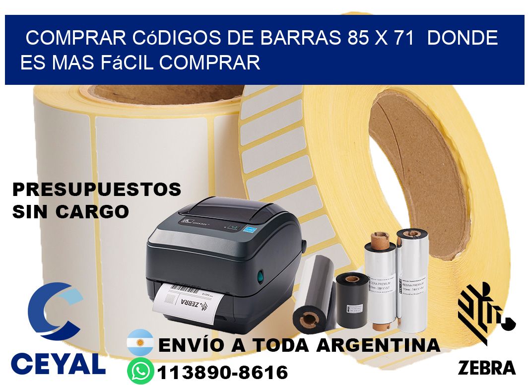Comprar códigos de barras 85 x 71  Donde es mas fácil comprar