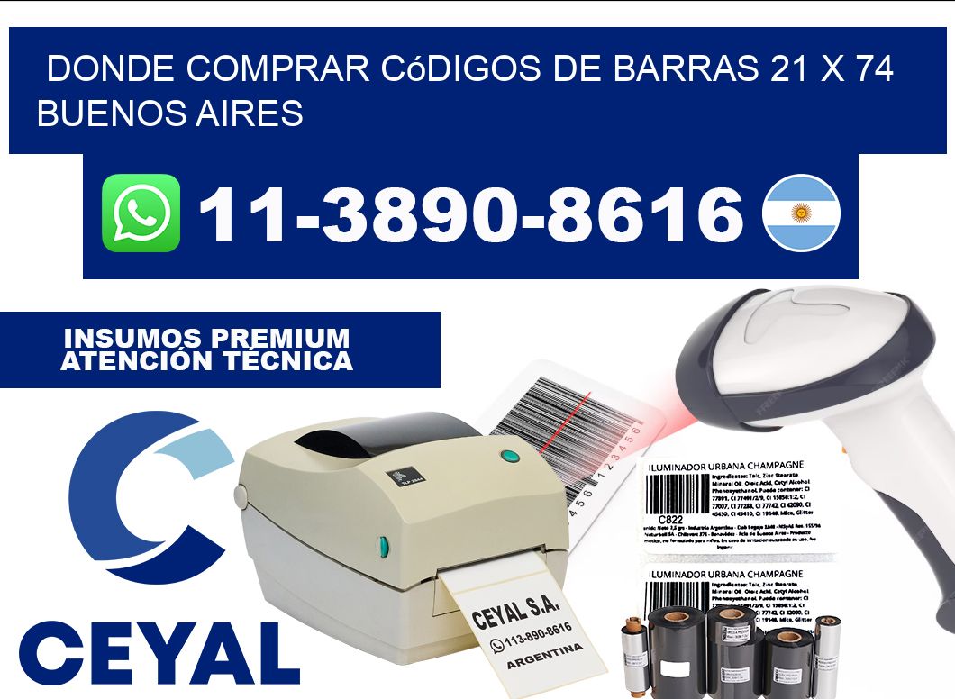 Donde Comprar códigos de barras 21 x 74  Buenos Aires