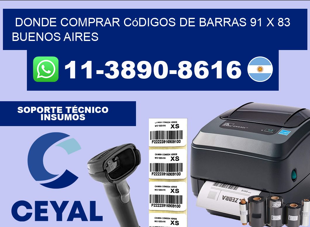 Donde Comprar códigos de barras 91 x 83  Buenos Aires
