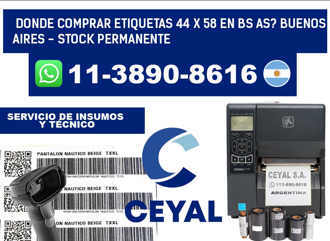 Donde Comprar etiquetas 44 x 58 en BS AS? Buenos Aires - Stock permanente