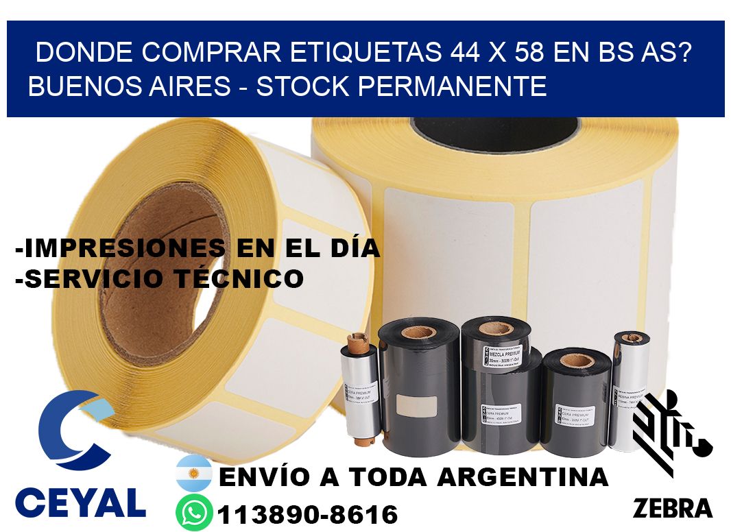Donde Comprar etiquetas 44 x 58 en BS AS? Buenos Aires - Stock permanente