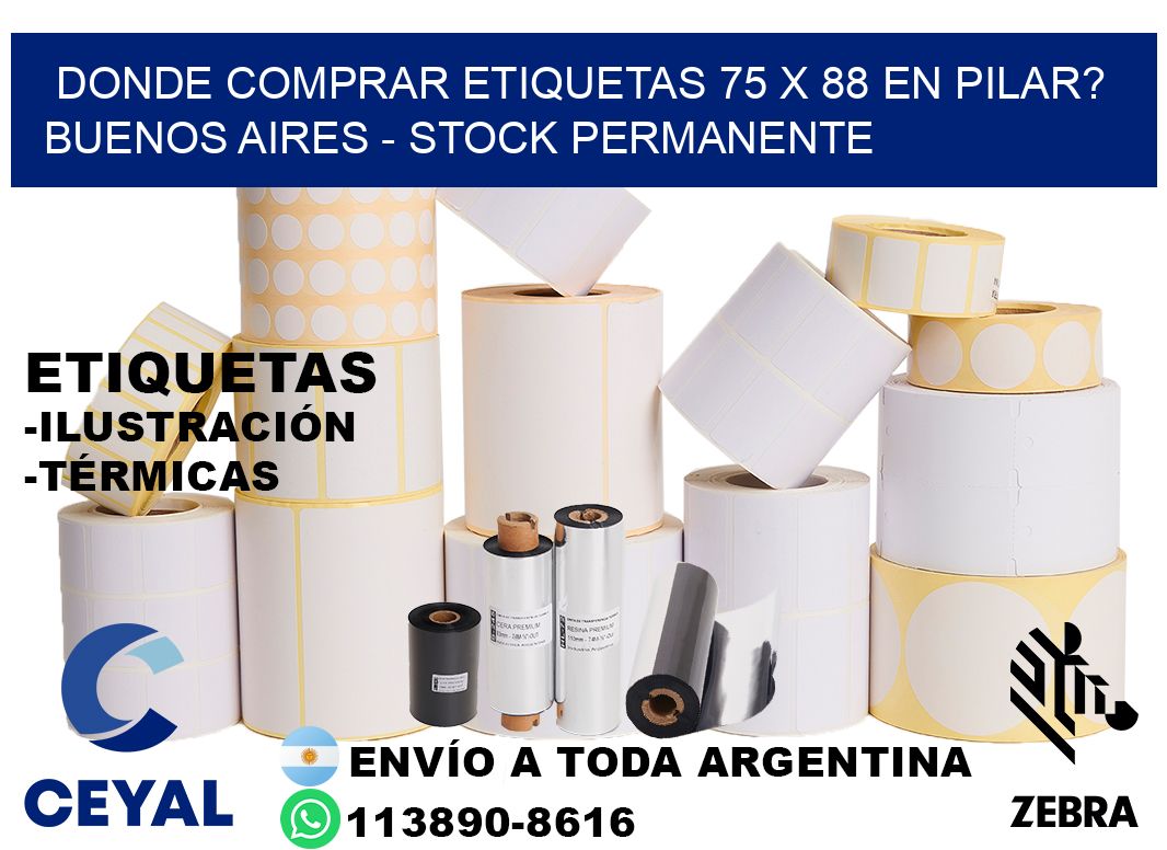 Donde Comprar etiquetas 75 x 88 en PILAR? Buenos Aires - Stock permanente