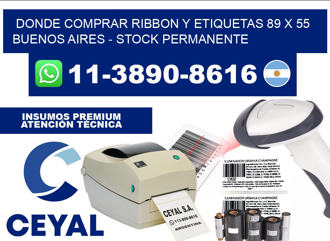 Donde Comprar ribbon y etiquetas 89 x 55 Buenos Aires - Stock permanente