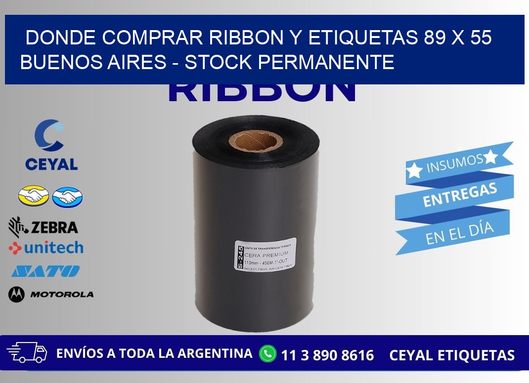 Donde Comprar ribbon y etiquetas 89 x 55 Buenos Aires - Stock permanente