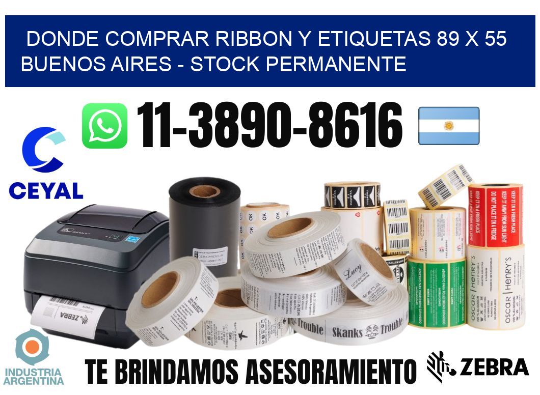 Donde Comprar ribbon y etiquetas 89 x 55 Buenos Aires - Stock permanente
