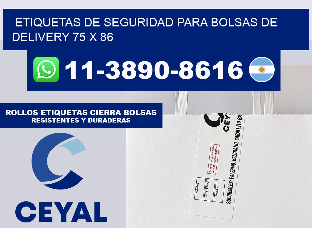 ETIQUETAS DE SEGURIDAD PARA BOLSAS DE DELIVERY 75 x 86