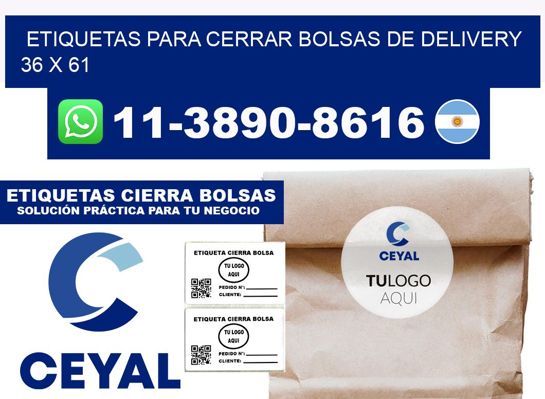 ETIQUETAS PARA CERRAR BOLSAS DE DELIVERY  36 x 61