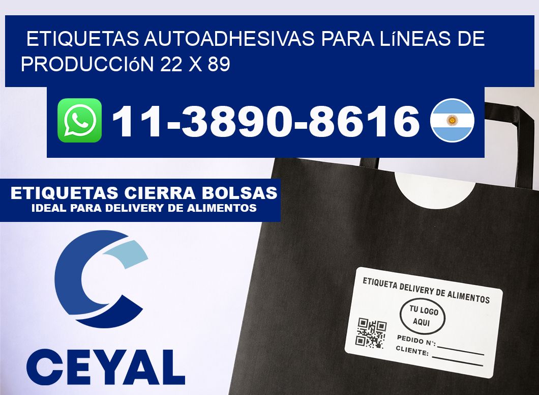 Etiquetas autoadhesivas para líneas de producción 22 x 89