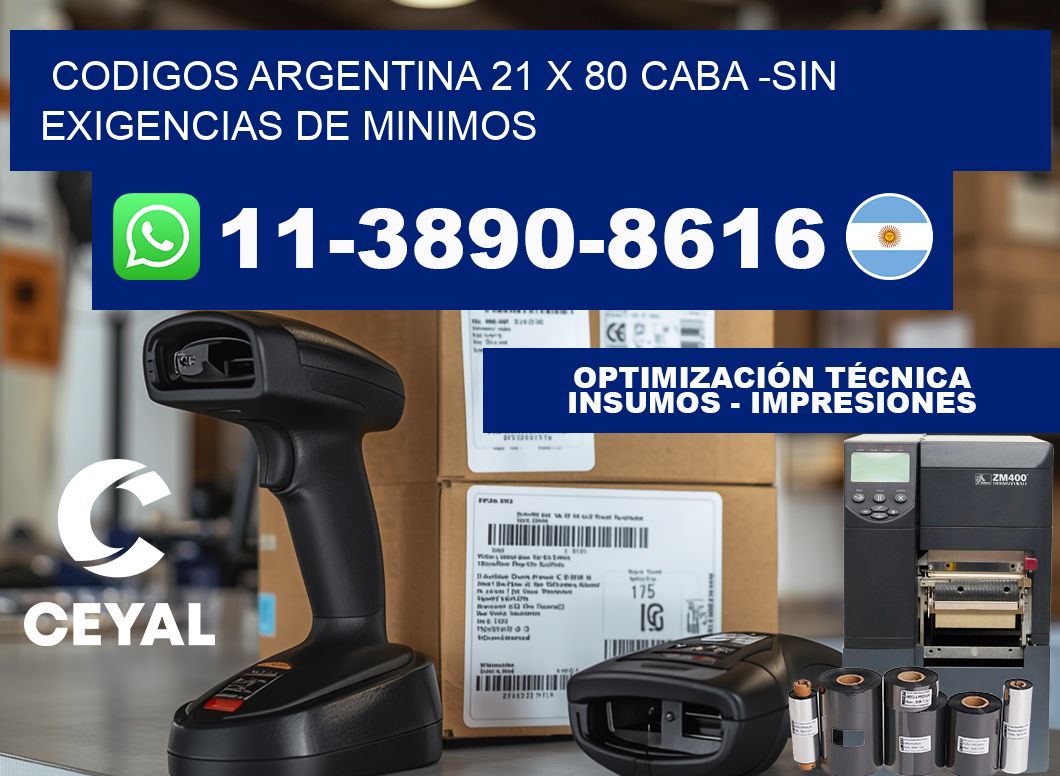 codigos Argentina 21 x 80 CABA -Sin exigencias de minimos