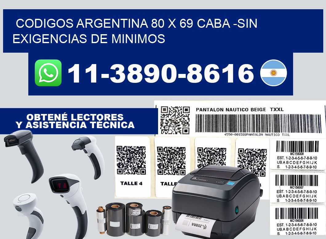 codigos Argentina 80 x 69 CABA -Sin exigencias de minimos