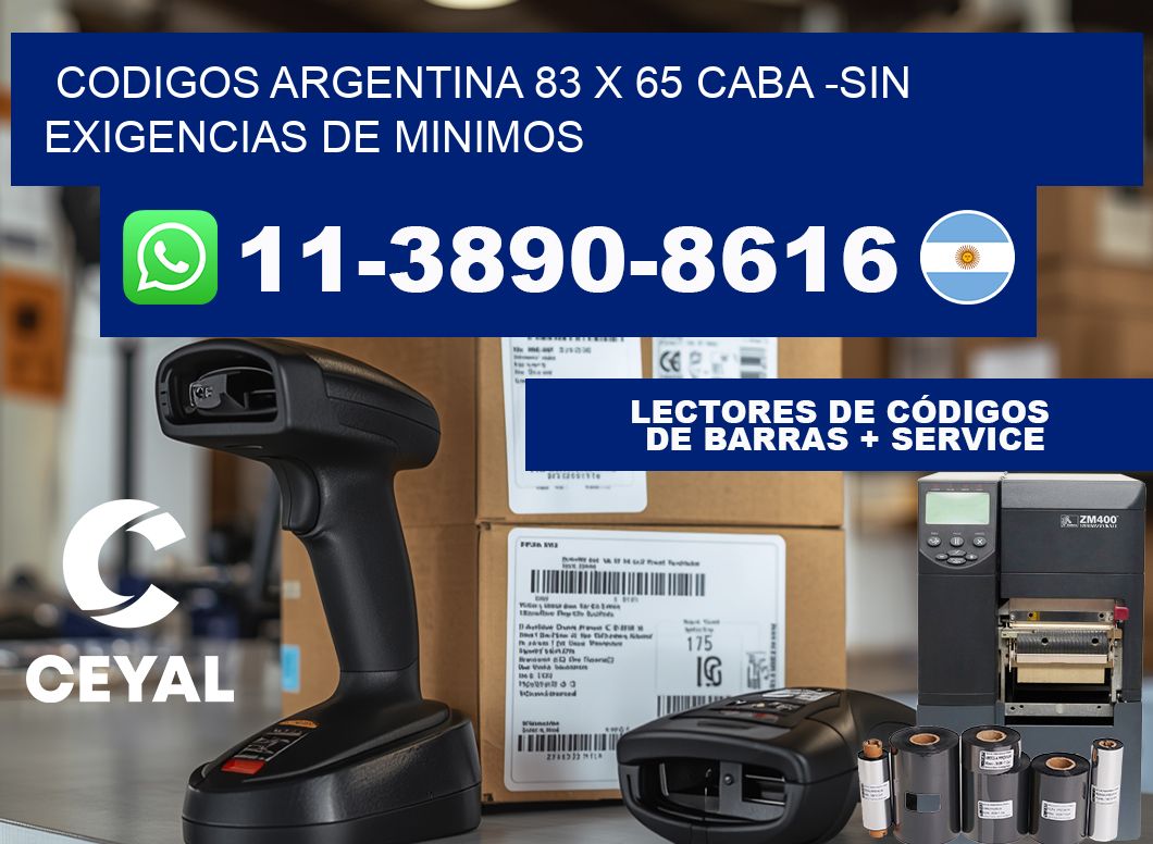 codigos Argentina 83 x 65 CABA -Sin exigencias de minimos