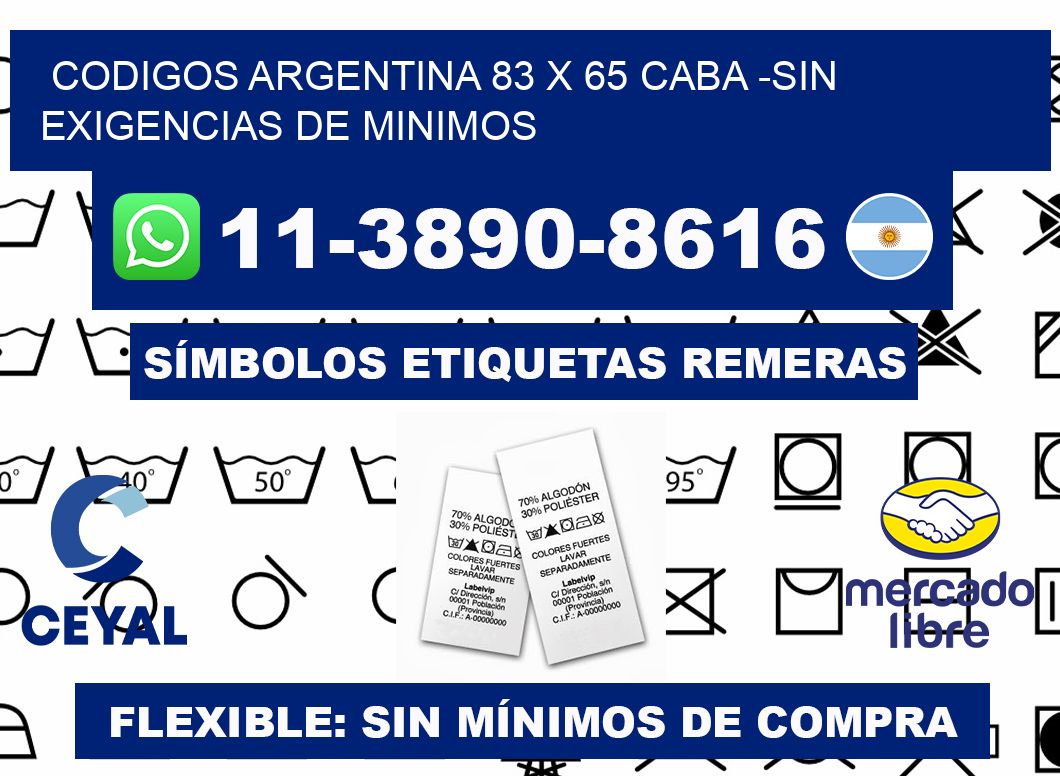 codigos Argentina 83 x 65 CABA -Sin exigencias de minimos