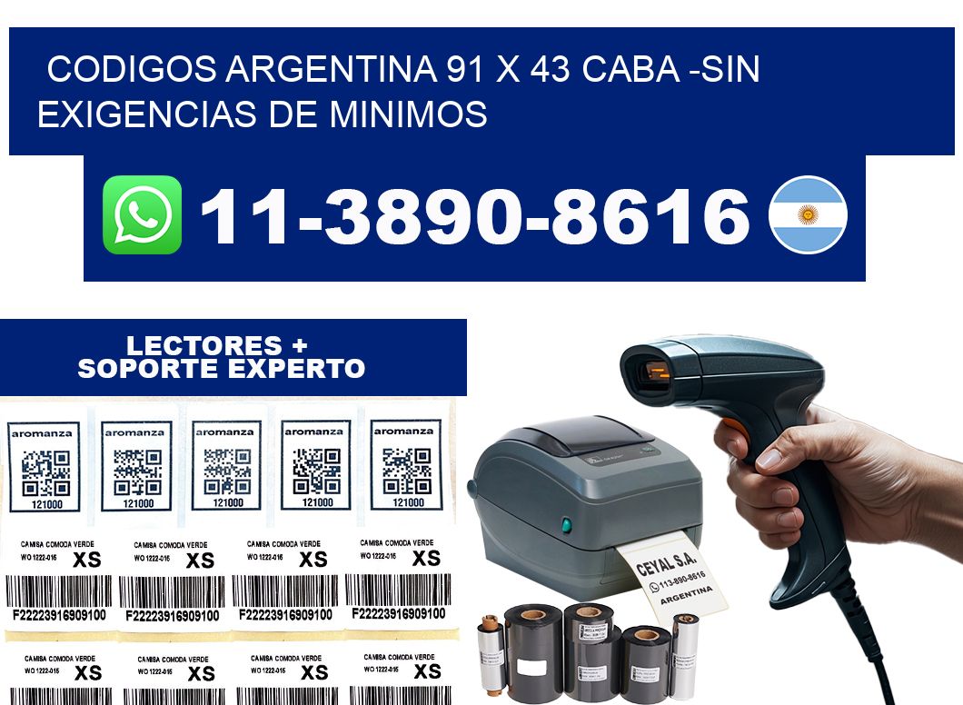 codigos Argentina 91 x 43 CABA -Sin exigencias de minimos