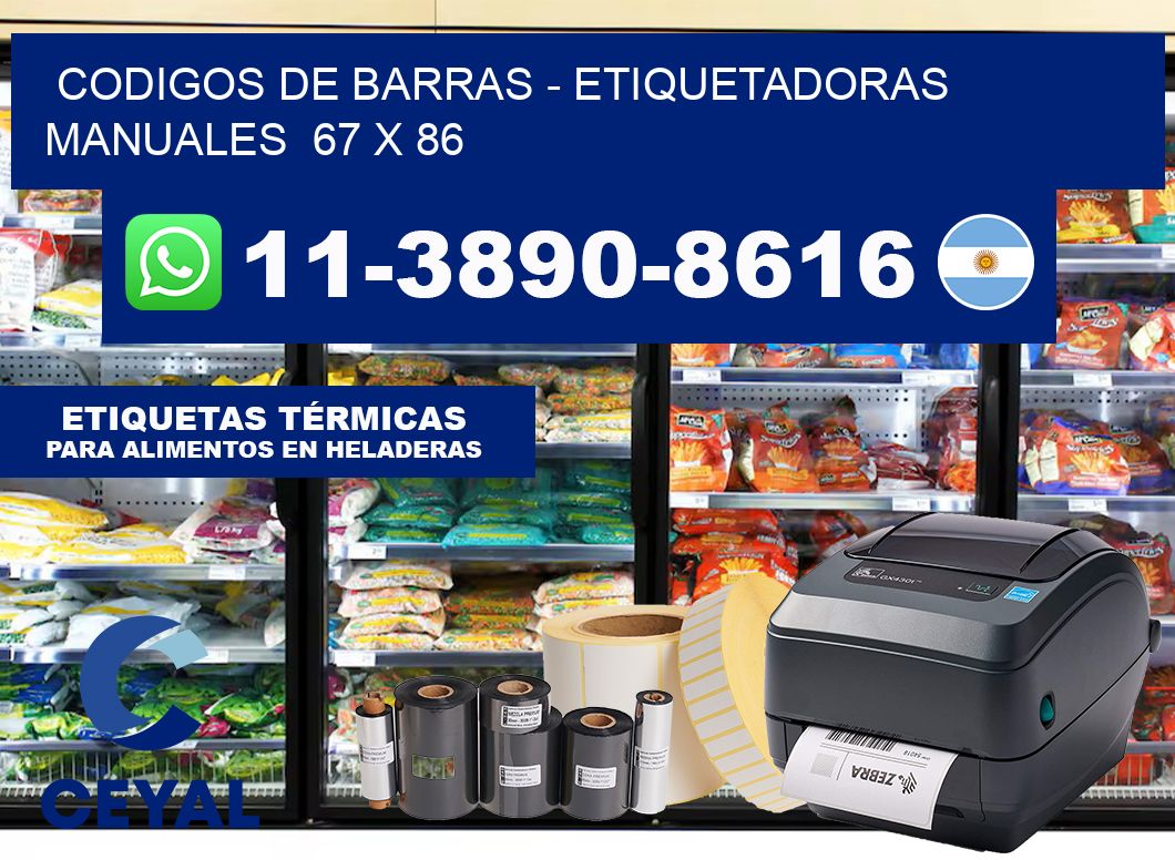 codigos de barras – Etiquetadoras Manuales  67 x 86