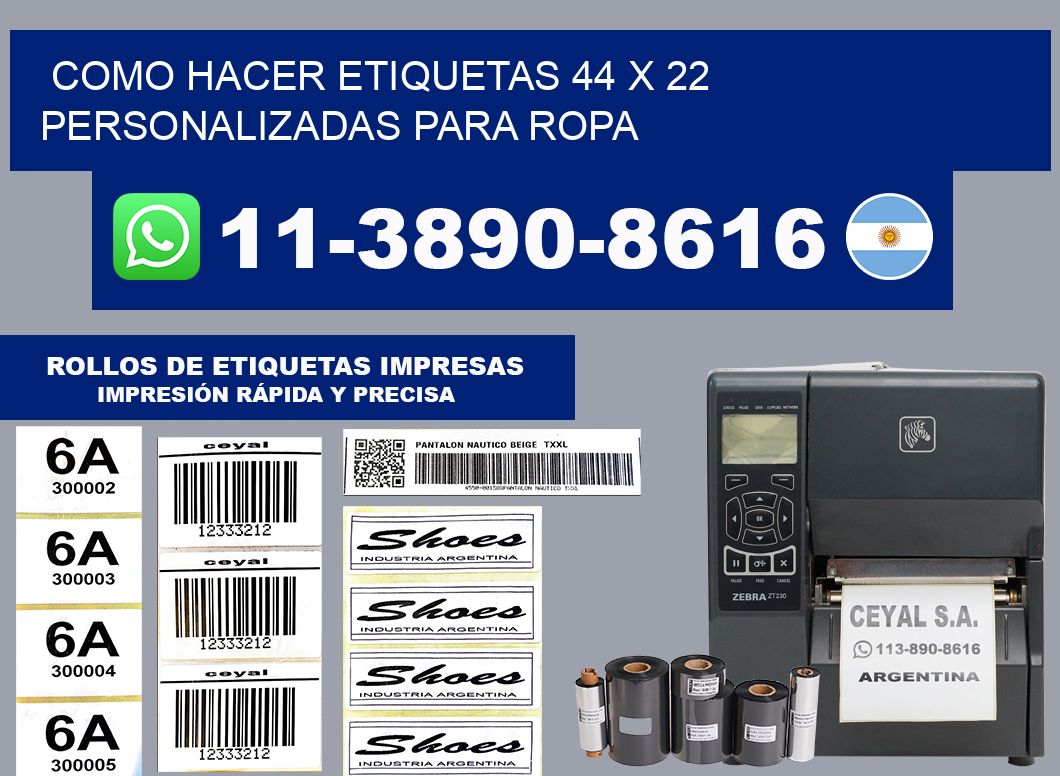 como hacer etiquetas 44 x 22 personalizadas para ropa