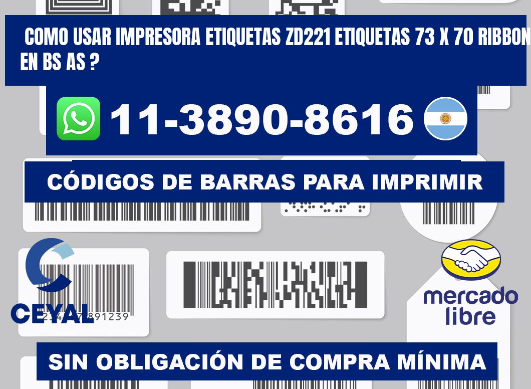 como usar impresora etiquetas zd221 etiquetas 73 x 70 ribbon en BS AS ?