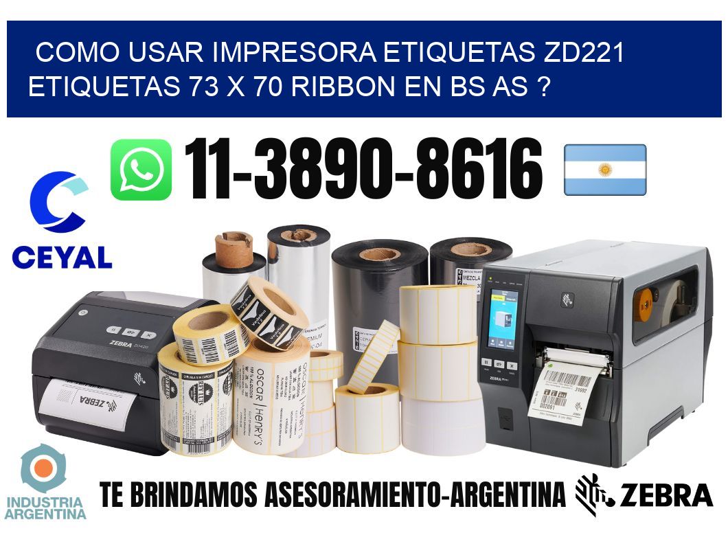 como usar impresora etiquetas zd221 etiquetas 73 x 70 ribbon en BS AS ?