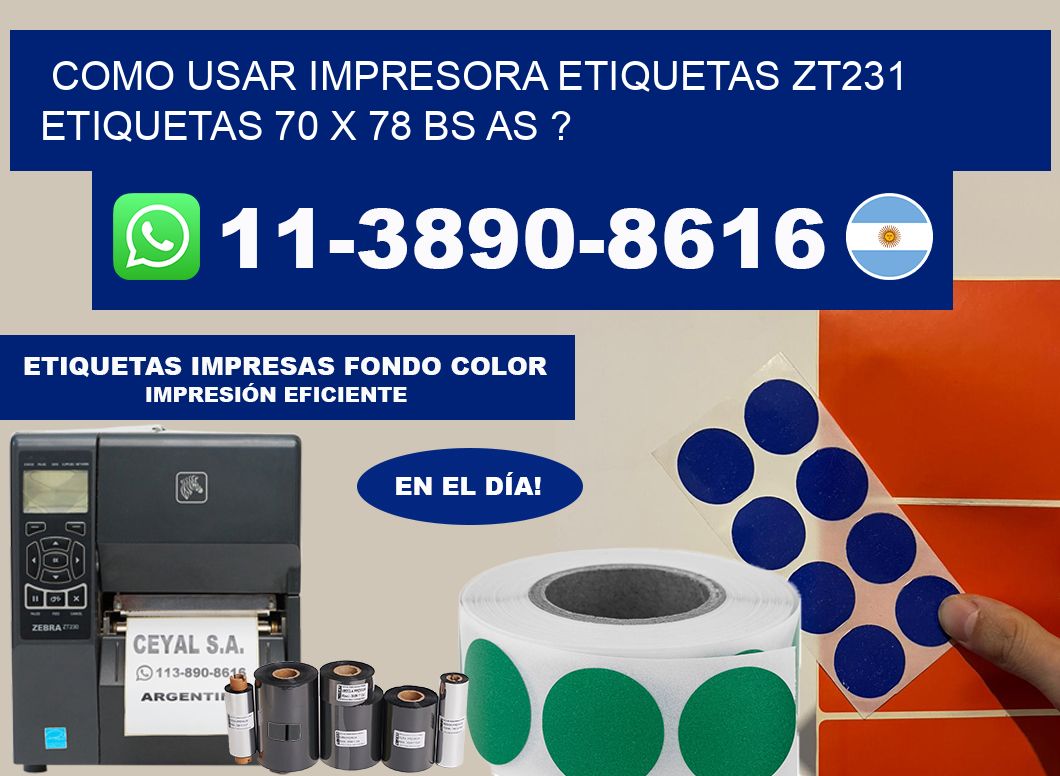 como usar impresora etiquetas zt231 etiquetas 70 x 78 BS AS ?