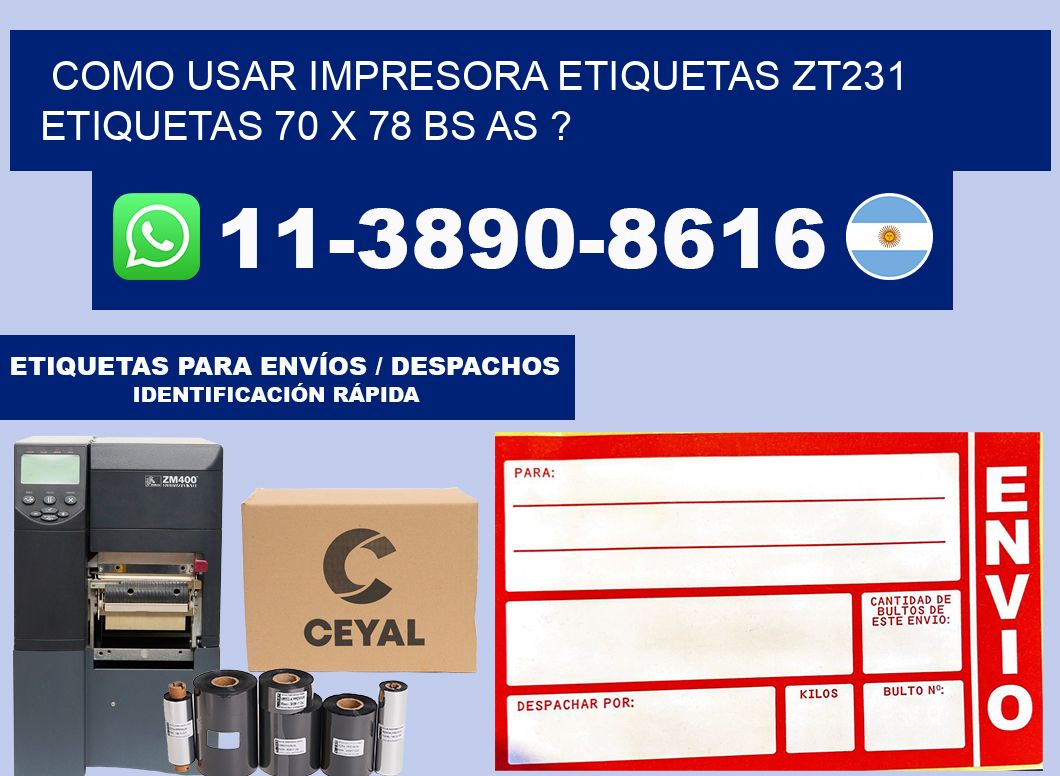 como usar impresora etiquetas zt231 etiquetas 70 x 78 BS AS ?