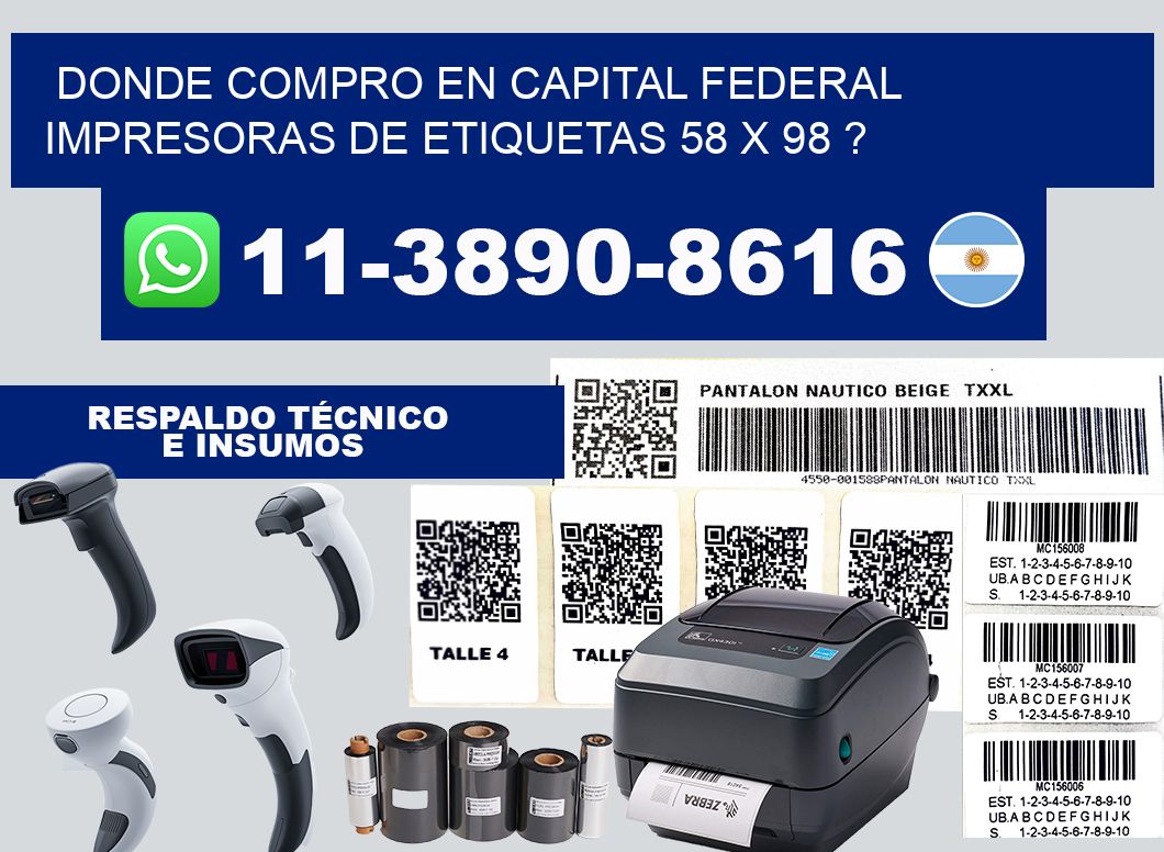 donde compro en capital federal impresoras de etiquetas 58 x 98 ?
