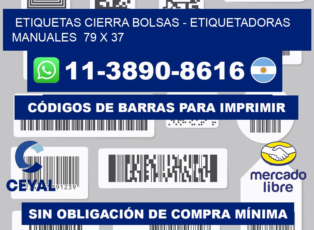 etiquetas cierra bolsas - Etiquetadoras Manuales  79 x 37