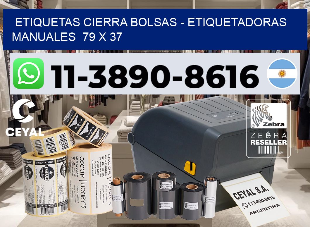 etiquetas cierra bolsas – Etiquetadoras Manuales  79 x 37